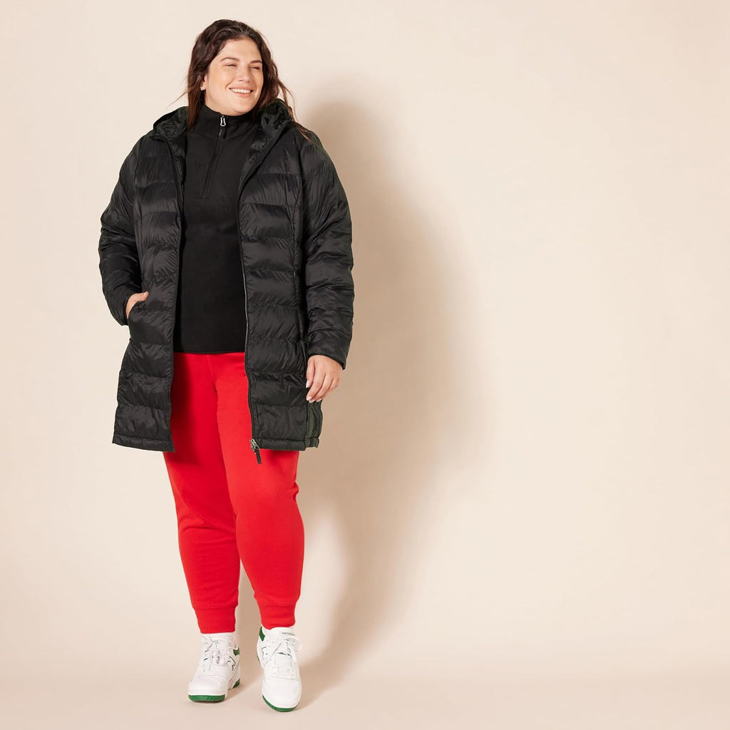 Amazon Essentials Womens Lightweight Water-Resistant Packable Hooded Puffer Coat (Available In Plus Size)