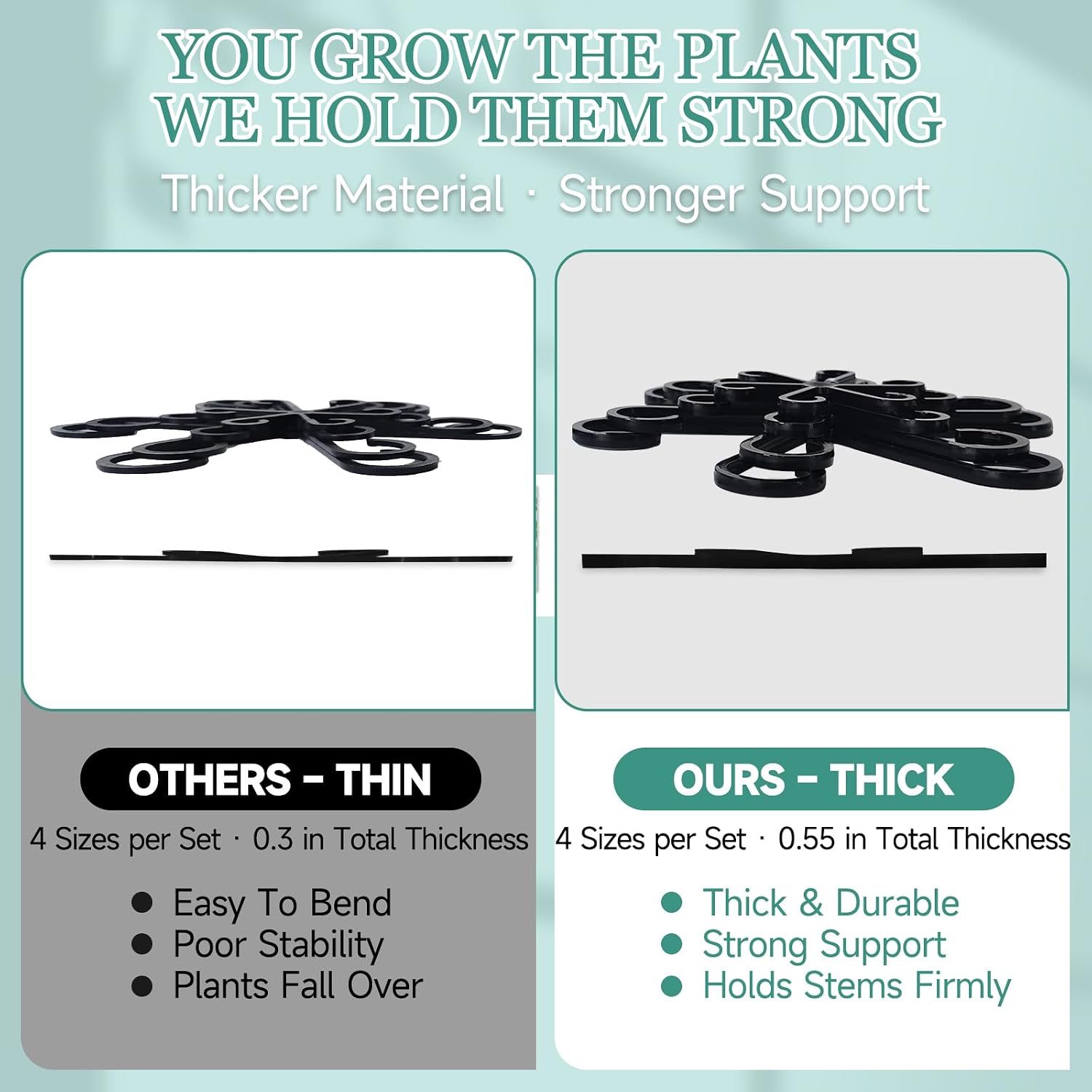 8Pcs Plant Stem Support, Plant Support For Indoor Plants, Plastic Reusable Plant Stabilizer, Indoor Plants Accessories