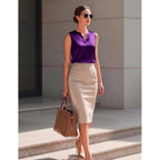 Zeagoo Silk Satin Tank Tops For Women V Neck Business Work Blouses Summer Dressy Casual Sleeveless Shirts