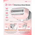 Electric Razor for Women Rechargeable Wet Dry Electric Shaver for Women, Waterproof Lady Shaver for Legs Arm Underarm Bikini Public Body Razor with One Extra Foil Blade