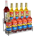 Coffee Syrup Organizer Rack, 2 Tier Coffee Syrup Stand Holder For Coffee Bar, 10 Bottles Wine Bottle Holder, Coffee Station Organizer Storage Shelf For Cocktail, Dressing, Coffee Bar Accessories