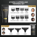 GTS Hair Clippers for Men Professional, Beard Trimmer Kits & Sets, Cordless Mens Hair Trimmer, Electric Shavers, Haircutting Machine with LED Display, for Barber 4 in 1
