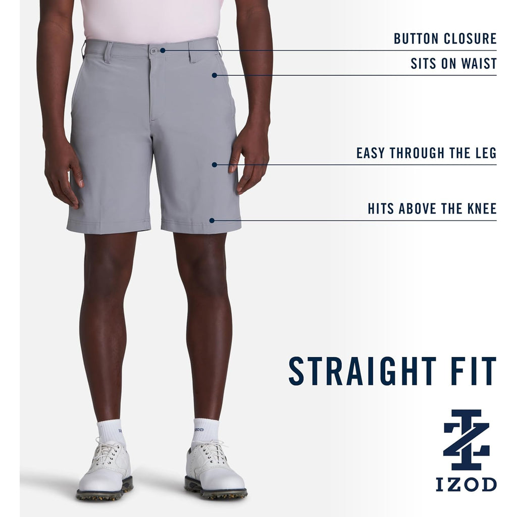 Izod Men'S Golf 9.5" Swingflex Stretch Straight Fit Short