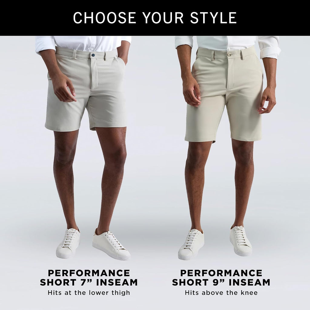 Kenneth Cole Mens Lightweight Hybrid Stretch Performance Shorts - 7 And 9 Inch Inseams