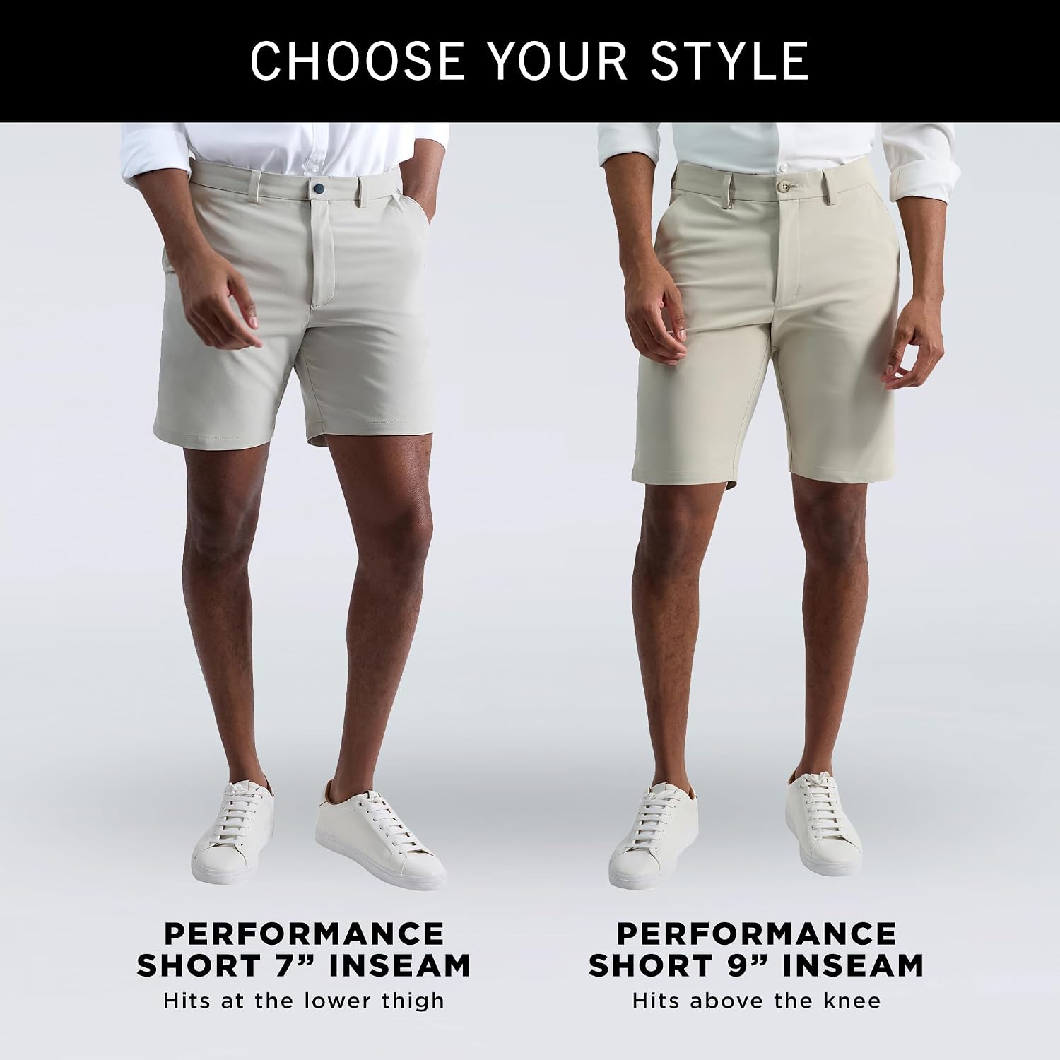 Kenneth Cole Mens Lightweight Hybrid Stretch Performance Shorts - 7 And 9 Inch Inseams