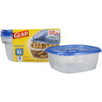 Glad Gladware Xl Square Food Storage Containers With Lock Tight Lids, Bpa-Free Family Size Plastic Containers For Leftovers, Meal Prep, And Freezer Storage, Dishwasher Safe, 104 Oz, 3 Count