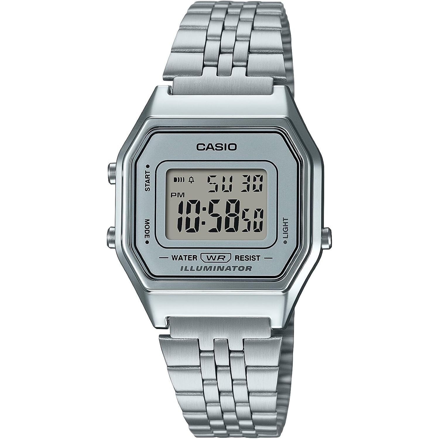 Casio Women'S Digital Watch With Stainless Steel Strap - La680Wa