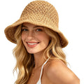 Sun Hat For Women Summer Straw Beach Hats Floppy Crochet Hat Uv Protection Travel Bucket Hat Foldable Packable