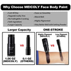 MEICOLY Pink Face Body Paint Stick(1.06Oz),Waterproof Sweatproof Pink Eye Black Softball/Baseball/Football,Cream Body Paint,Blendable Face Paint for Halloween Special Effects SFX Makeup