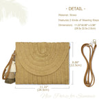 Aovtero Straw Clutch Purse Women Crossbody Bag Summer Beach Shoulder Bags Envelope Wallet Handbags