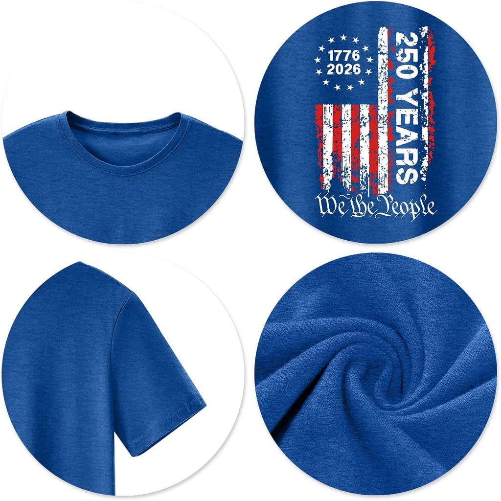 250Th Anniversary Usa Shirts For Men American Flag T-Shirt 4Th Of July Shirt 250 Years Birthday Patriotic Tops