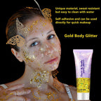 Go Ho Gold Face Body Glitter,Mardi Gras Glitter Makeup Gold Face Paint,Holographic Chunky Sequins Glitters For Eye Lip Hair Nails,Festival Rave Accessories,52G