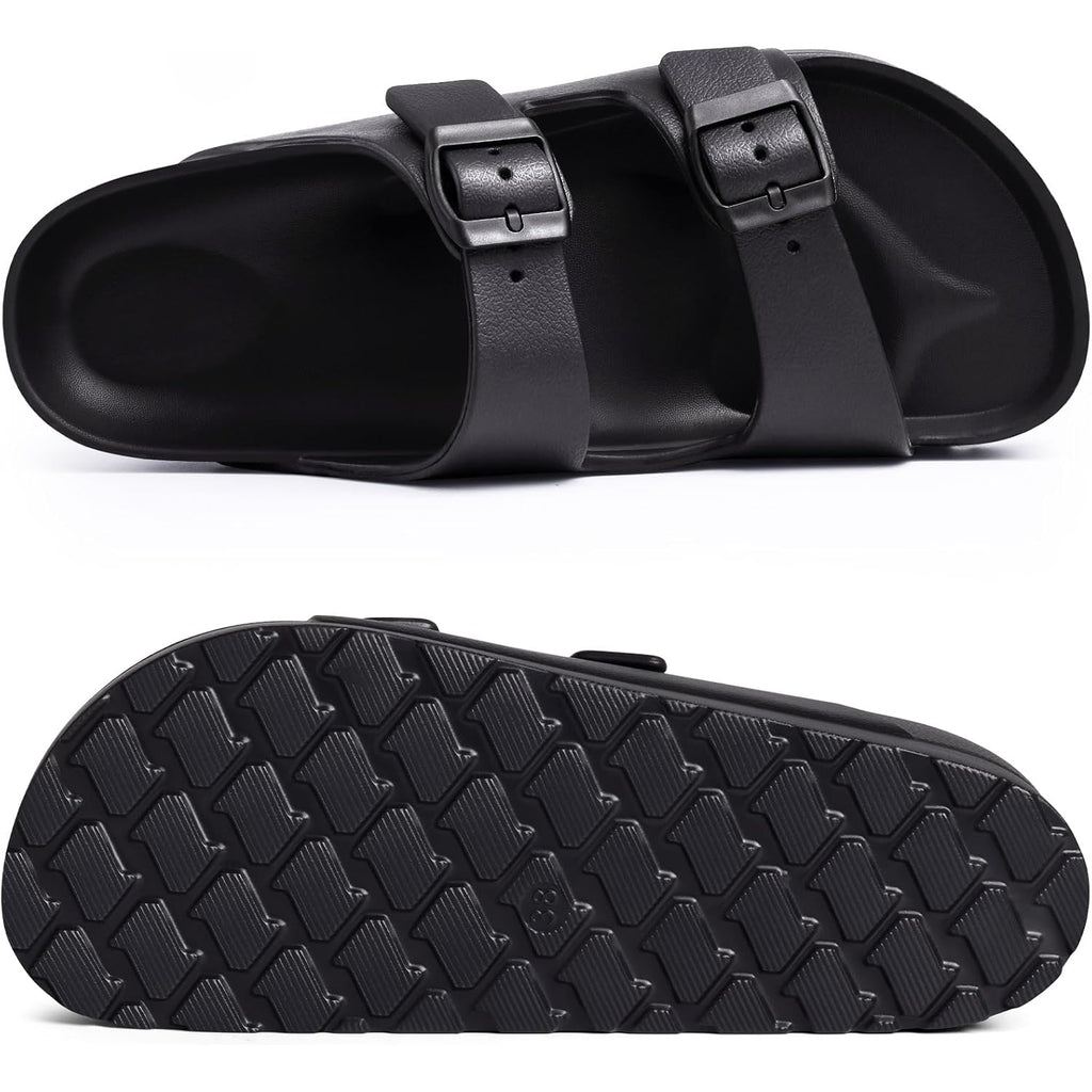 Shevalues Women’S Platform Sandals With Arch Support, Lightweight Cloud Slides With Adjustable Double Buckle, Comfortable Eva Recovery Sandals For Summer Beach