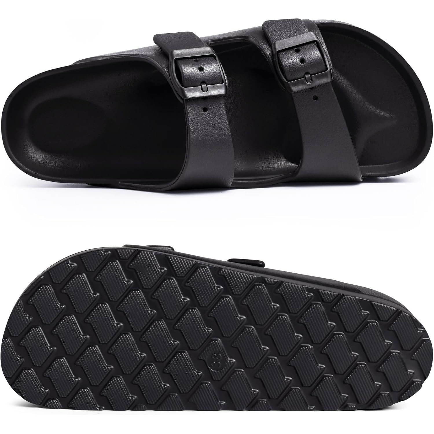 Shevalues Women’S Platform Sandals With Arch Support, Lightweight Cloud Slides With Adjustable Double Buckle, Comfortable Eva Recovery Sandals For Summer Beach