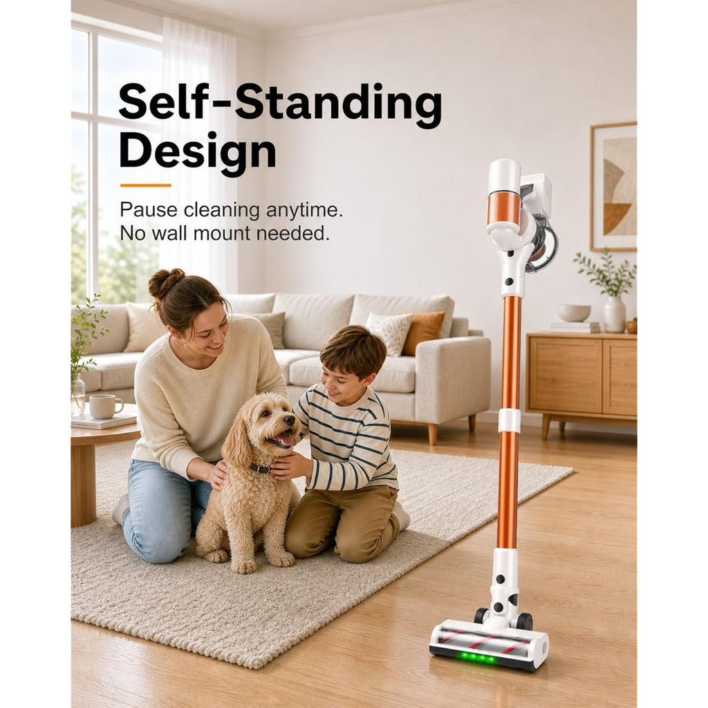 Cordless Vacuum Cleaner, 2 Batteries 110 Minutes Runtime, 600W 50Kpa Stick Vacuum With Self-Standing, Tangle-Free Brush, Led Display, Vacuum Cleaner For Home Hardwood Floor, Carpet, Pet Hair