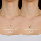 Chantel Yorke Gold Necklace for Women Trendy Love Knot Infinity Interlocking Knot Necklaces 14K Gold Pendant Necklace for Women Cubic Zirconia Necklaces 18in+5cm Adjustable Chain