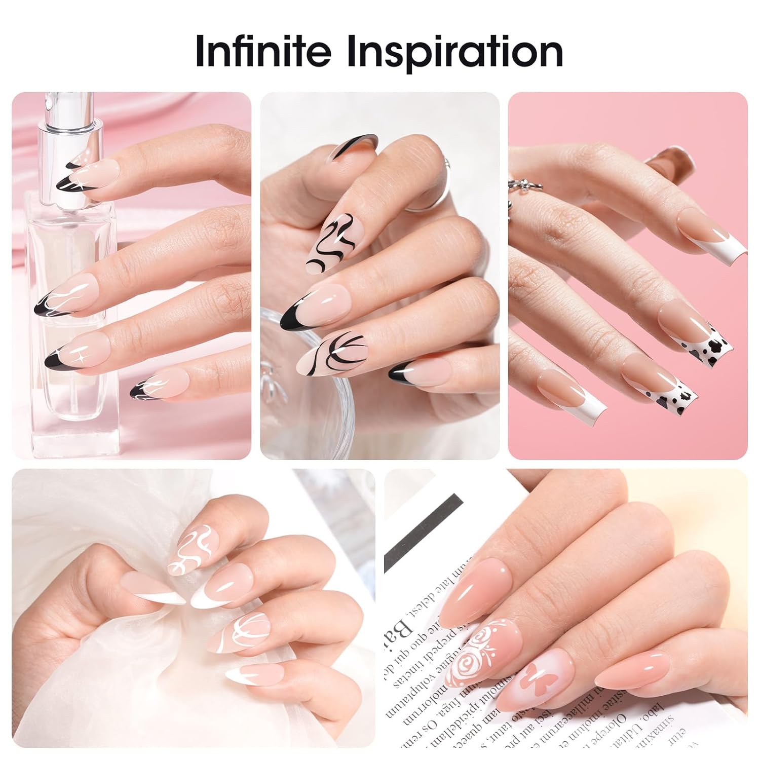 GELLEN White Pat Painting Gel, Gel Paint for Nails, French Nail Art, No Wipe Drawing Striping Liner Painted Aura Ombres Gradient Nails, Soak Off Nail Art with Dotting Pen for DIY Salon Manicure