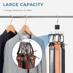 Belt Hanger, 2Pcs Belt Organizer For Closet 360° Rotatable Max 48 Belt Storage Rack Space Saving Closet Organizers And Storage For Belt, Bra, Tank Top, Tie, Scarf, Purse