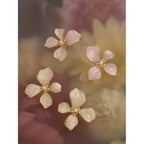 OJERRY Elegant Pastel Flower Stud Earrings for Women, Floral Earrings Jewelry Accessories Romantic Cool Gifts for Her Women in Their 20s 30s
