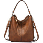 Realer Hobo Crossbody Bags for Women Designer Faux Leather Hobo Handbags Retro Large Size Shoulder Bag Bucket Purse
