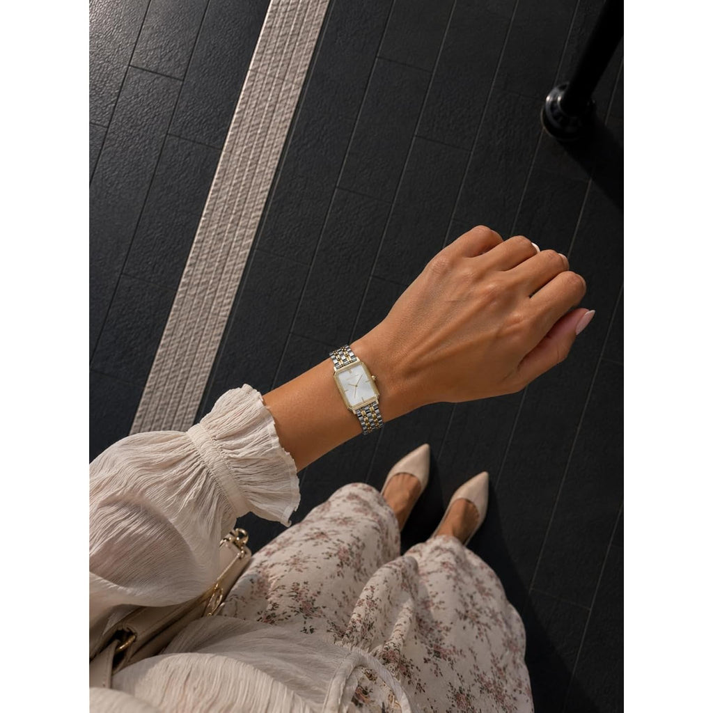 Roberto Marino Rm1982 Women’S Luxury Watch Rectangular Gold – Japanese Quartz Movement, Vintage Stainless Steel Design, Silver Dial, Elegant Dress Timepiece, 3Atm Water Resistant – Reloj Para Mujer