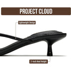 Project Cloud 100% Genuine Leather Kitten Heels For Women Footwear - Memory Foam Fashion Thong Heels For Women - Lightweight Summer Sandals For Womens 2026 (Mango)