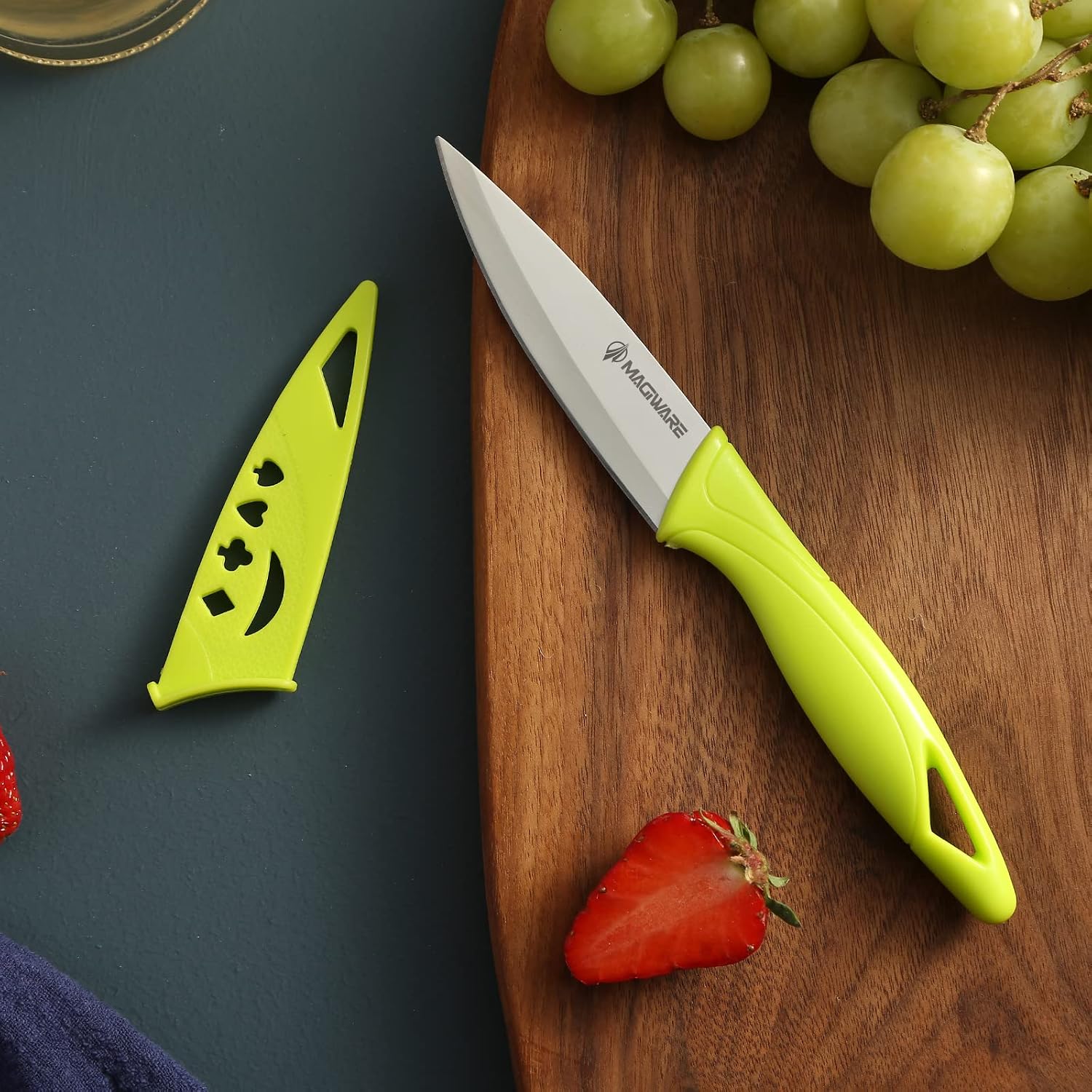 Magiware Paring Knife, 8Pcs Paring Knife Set With Cover, Small Kitchen Vegetable Fruit Knives, 3.5 Inch Ultra Sharp Pp Handle
