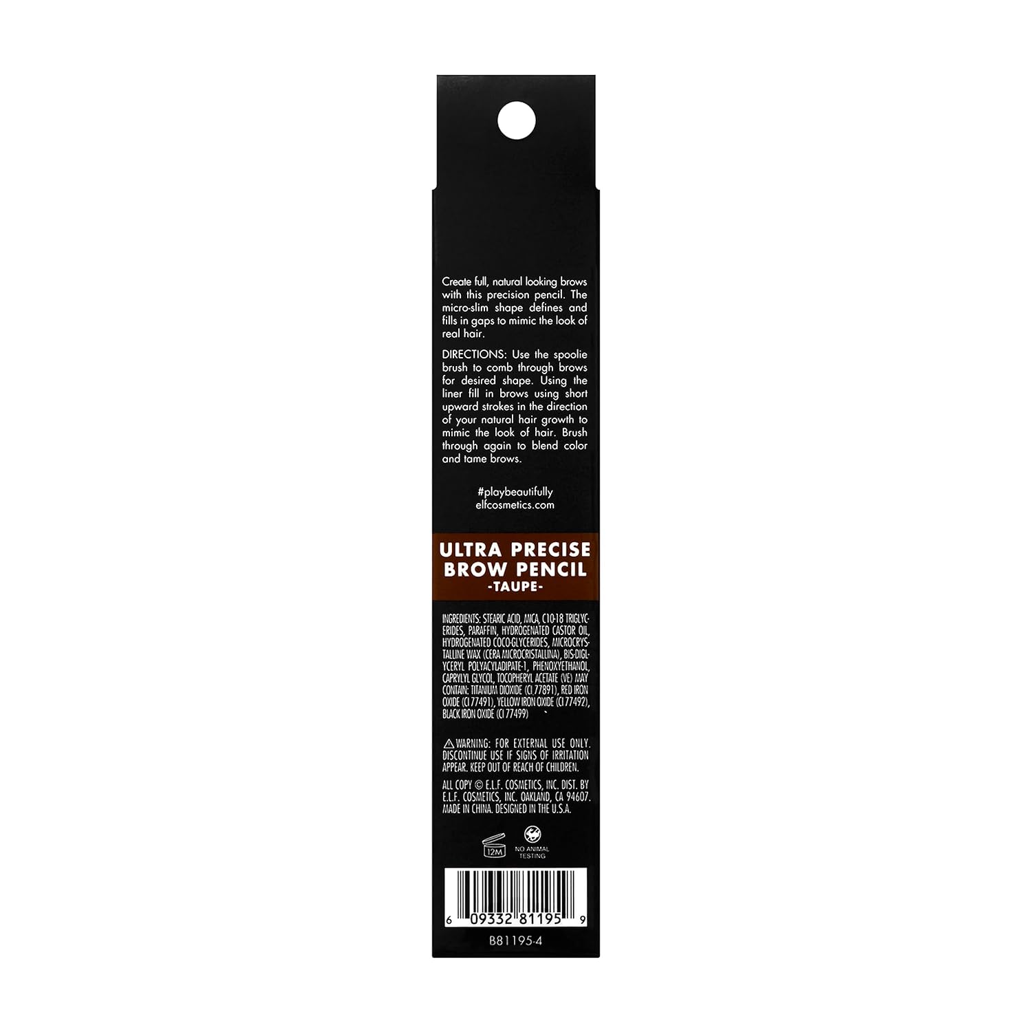 e.l.f. Ultra Precise Brow Pencil, Dual-Ended, Ultra Fine Tip Defines & Fills Eyebrows, Creamy Formula, Vegan & Cruelty-Free, Taupe