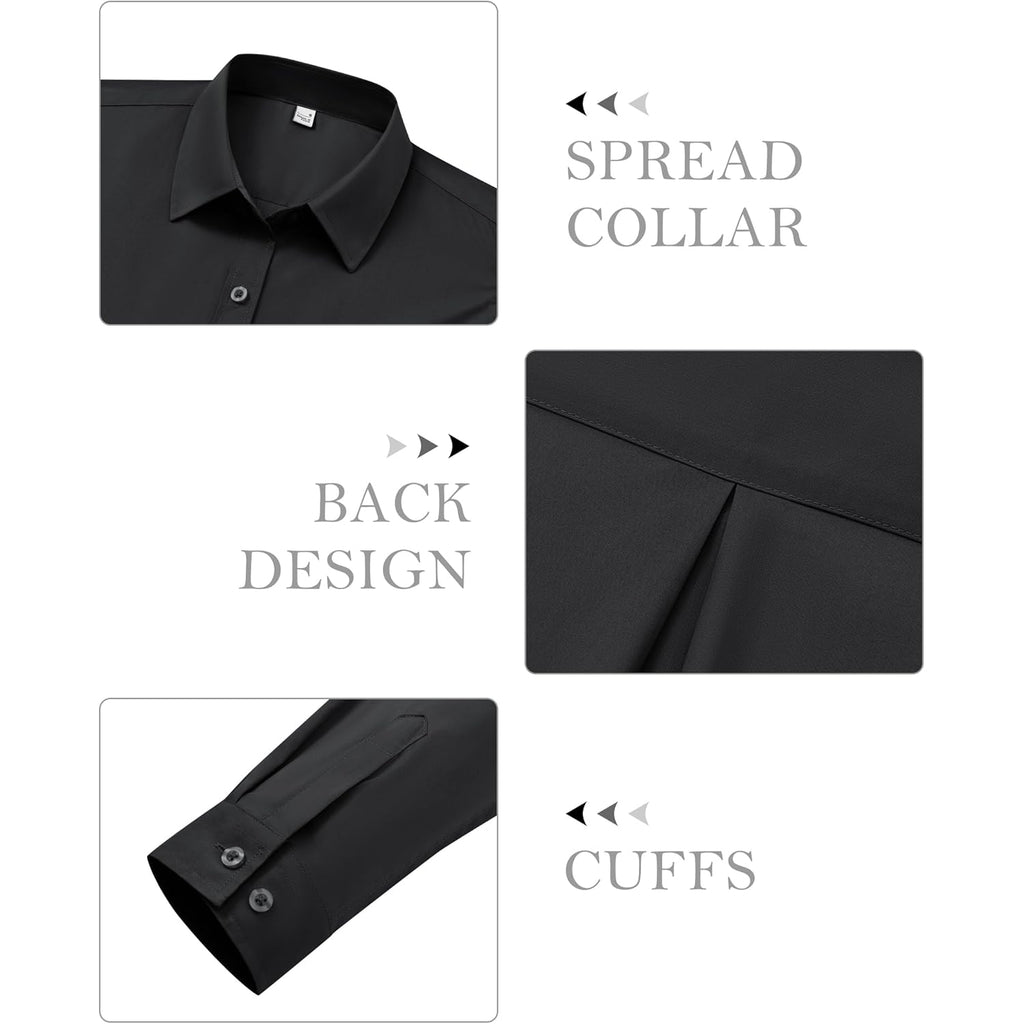 Button Down Shirts for Women Dress Shirt Cotton Long Sleeve Collared Shirt Business Work Office Blouse Top