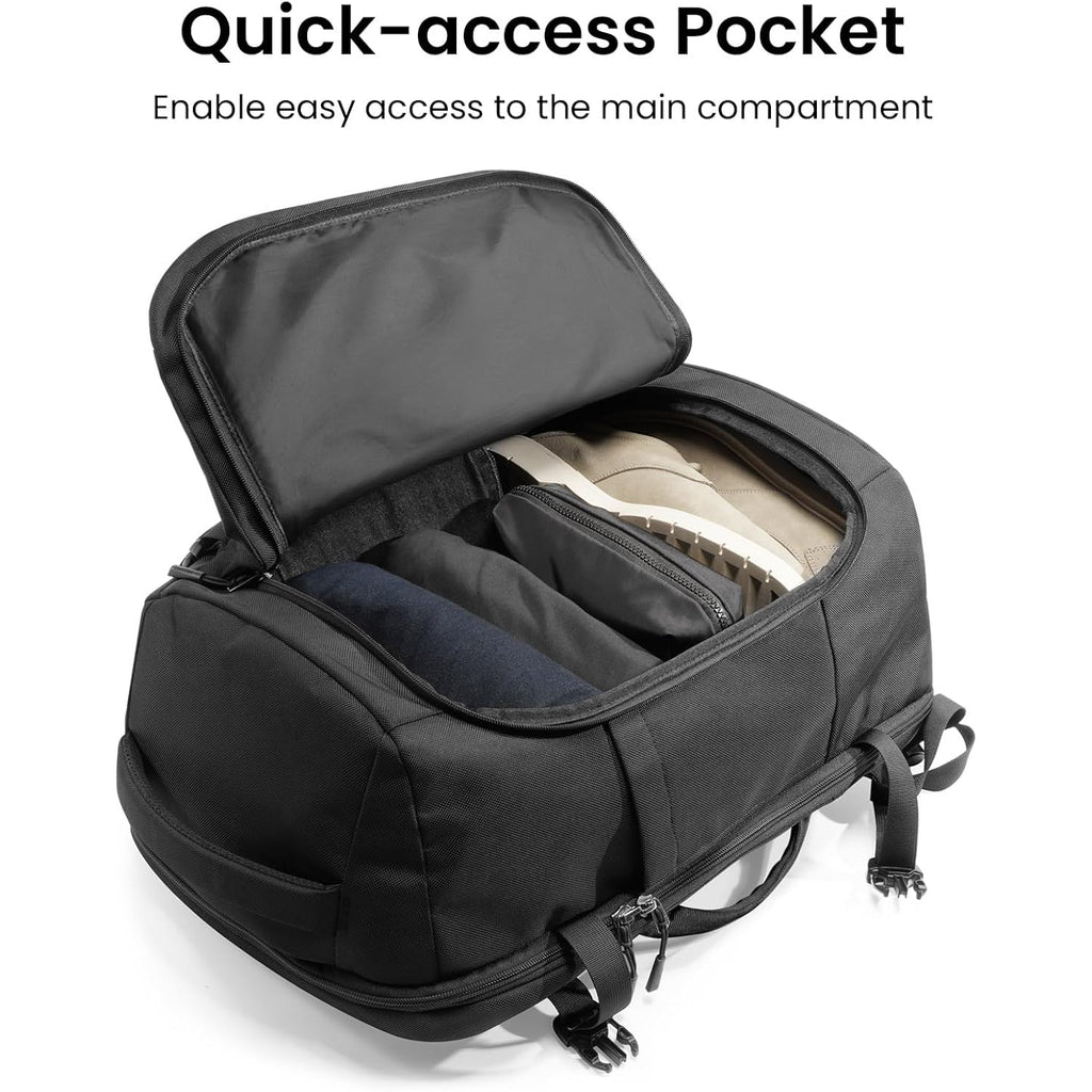 Tomtoc 28/40L Travel Backpack, Tsa Carry On/Personal Item Bag Flight Approved, Water-Resistant Carry On Luggage, Pfas Free