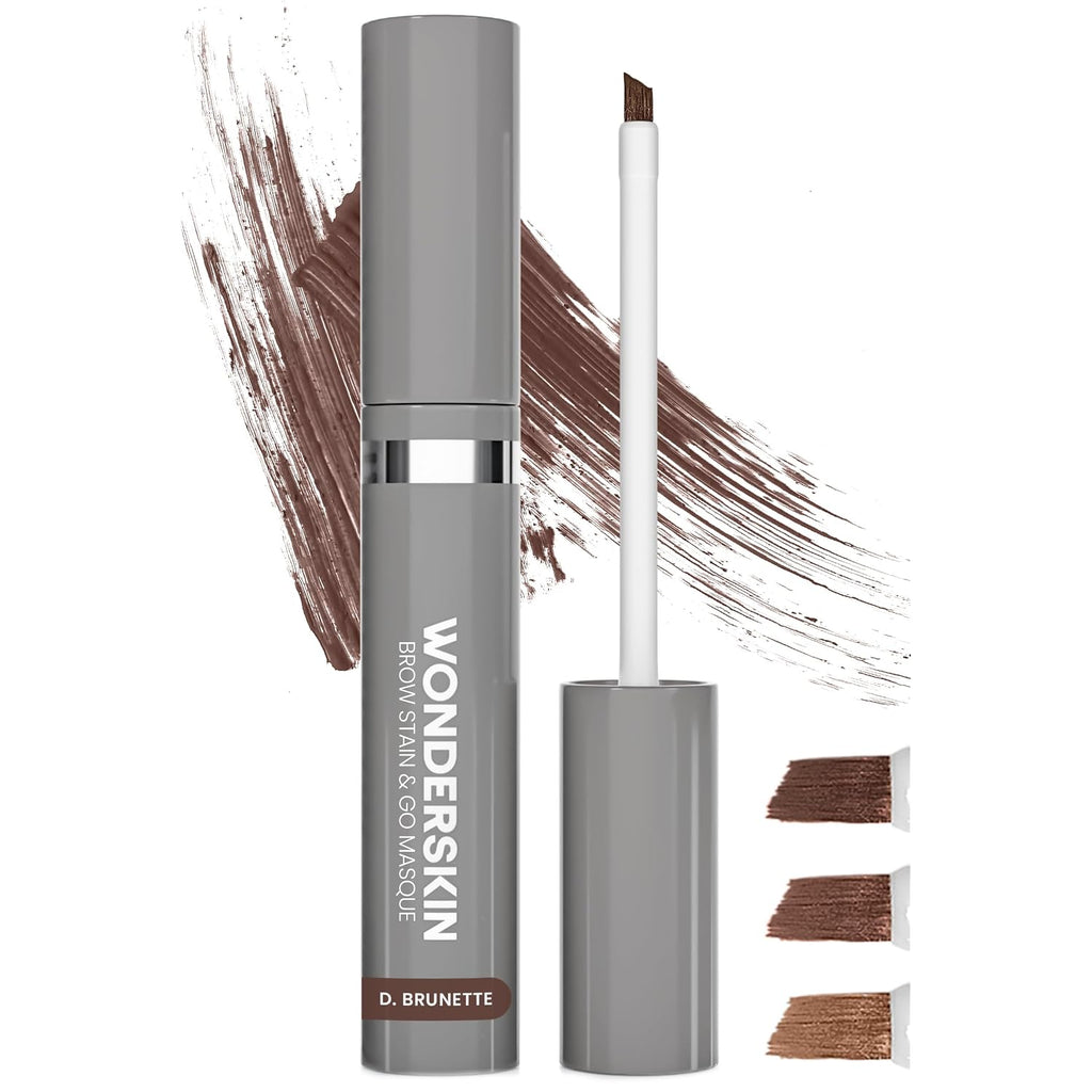 Wonderskin Wonder Blading Brow Stain & Go Masque - Long Lasting Eye Brow Tint, Transfer Proof And Smudge Proof Eyebrow Tint Stain (Dark Brunette)