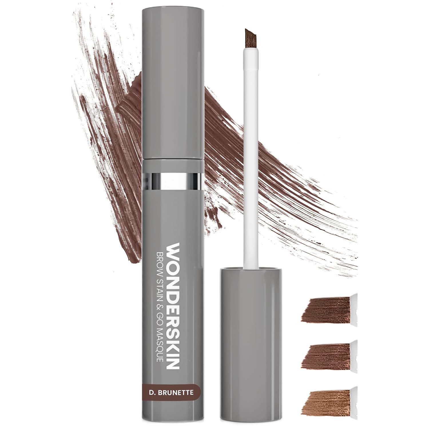 Wonderskin Wonder Blading Brow Stain & Go Masque - Long Lasting Eye Brow Tint, Transfer Proof And Smudge Proof Eyebrow Tint Stain (Dark Brunette)