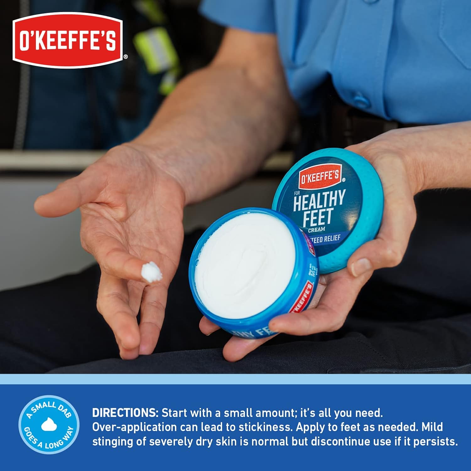 O'Keeffe's for Healthy Feet Foot Cream; Guaranteed Relief for Extremely Dry; Cracked Feet; Instantly Boosts Moisture Levels; 3.2 Ounce Jar; (Pack of 3)