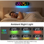Large Digital Wall Clock,14.4 Inch Large Display Digital Clock With Auto Dimming, Temperature And Date, Remote Control, Night Light,Dst, Alarm For Classroom/Gym/Bedroom