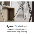 Dyson V15 Detect Plus Cordless Vacuum, Illumination Reveals Dust, 240Aw, 3 Power Modes, Up To 60 Minutes,² Deep Cleans Hard Floors And Carpets, Detangles Pet Hair, Converts To Handheld