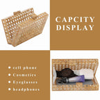 Goktow Rattan Acrylic Bag Clutch Purse Evening Bag Woven Handbag Summer Beach Purse