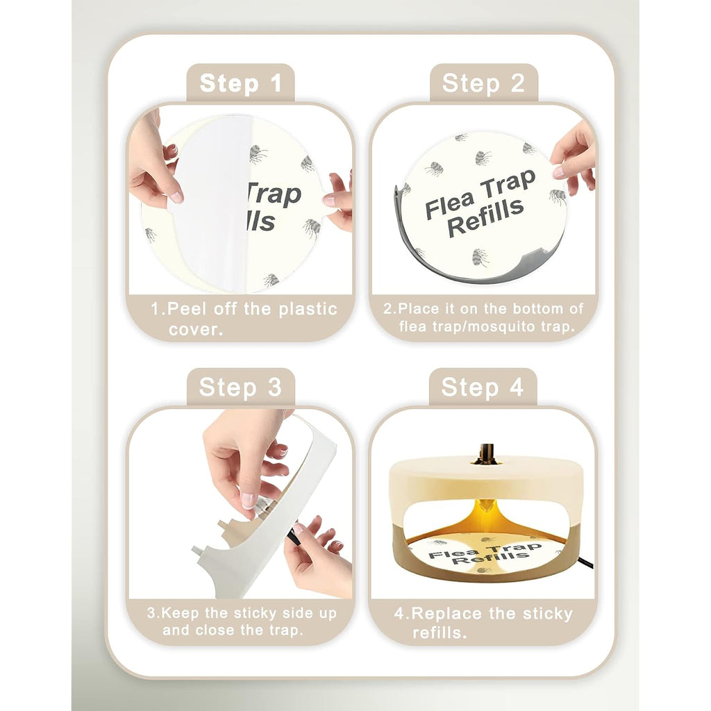 20 Pack Flea Trap Refill Discs Replacement Glue Boards, 7.1" Sticky Pads For Most Models Flea Bed Bug Traps For Inside Your Home