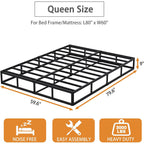 Snaye Queen Size Box Spring Bed Base 9 Inch, 3000Lbs Heavy Duty Box Spring Queen Metal Mattress Foundation, Tool-Free Easy Assembly, Noise Free | Tool-Free Assembly, Noise Free, 3000Lbs Heavy Duty