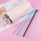 Replacement Straw Compatible With 40 Oz Stanley Quencher Tumbler, 12 Inch Extra Long Reusable Plastic Straws For 40 Oz Cup, Clear-6 Pack