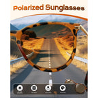 KALIYADI Sunglasses Womens Polarized Womens-Sunglasses: Trendy Sun Glasses with UV400 Retro Style for Party Beach Shopping