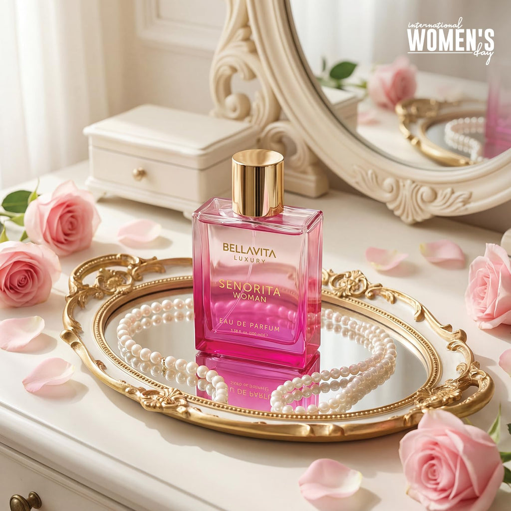 Bellavita Luxury Senorita Eau de Parfum | 100 ml (3.4 fl.oz.) | Perfume for Women | Fresh Floral, Yuzu, Peony, and Musk Notes | Long Lasting Women's Fragrance
