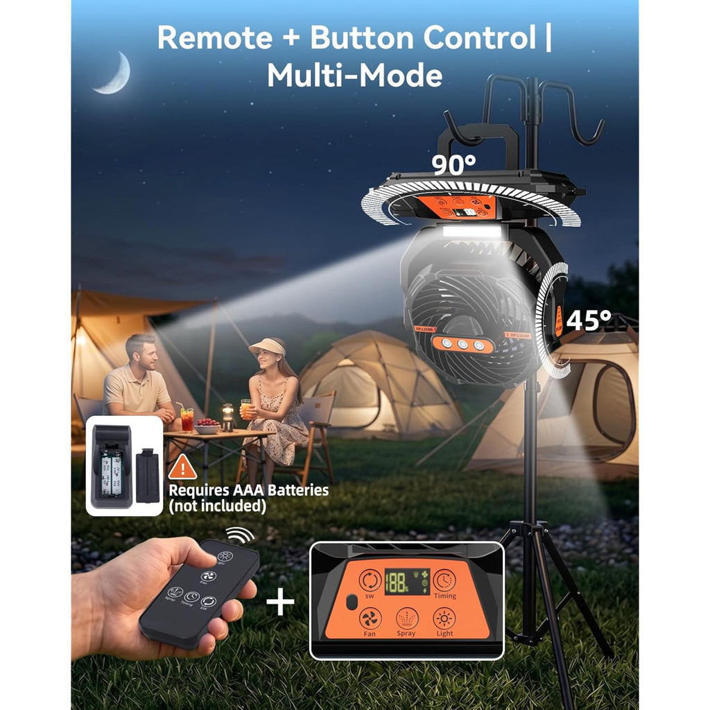 Westtree Portable Misting Fan, Large Rechargeable Battery Powered Mist Fan, Long Lasting Runtime, 3 Nozzles Mister Design, Portable Fan For Home Patio Camping Outdoor Mist Daily Cooling Fan