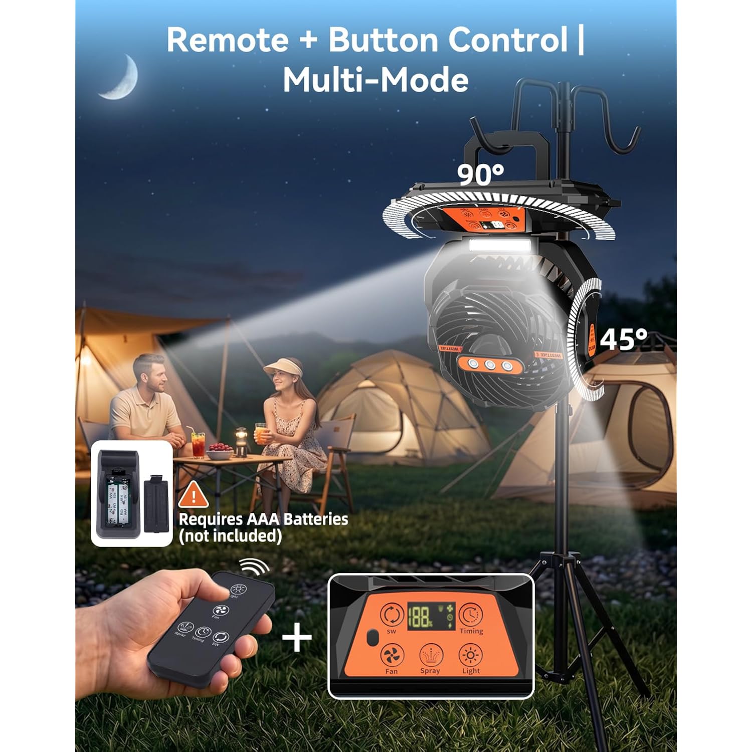 Westtree Portable Misting Fan, Large Rechargeable Battery Powered Mist Fan, Long Lasting Runtime, 3 Nozzles Mister Design, Portable Fan For Home Patio Camping Outdoor Mist Daily Cooling Fan