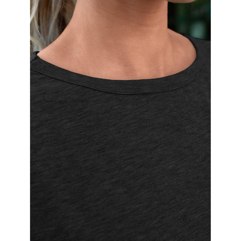 Women's Soft Basic Short Sleeve T-Shirt, Round Neck Tops Summer Casual Tee for Spring Shirts Clothes Everyday Wear
