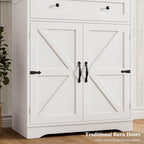 Hostack 71" Kitchen Pantry Storage Cabinet, Farmhouse Pantry Cabinet, White | Tall Kitchen Storage Cabinet With Wide Drawer, Freestanding Food Pantry With Doors & Shelves For Dining Room, Living Room