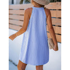 Cupshe Womens Summer Dresses V Neck Sleeveless Striped Button Up Mini Casual Coverup Dress