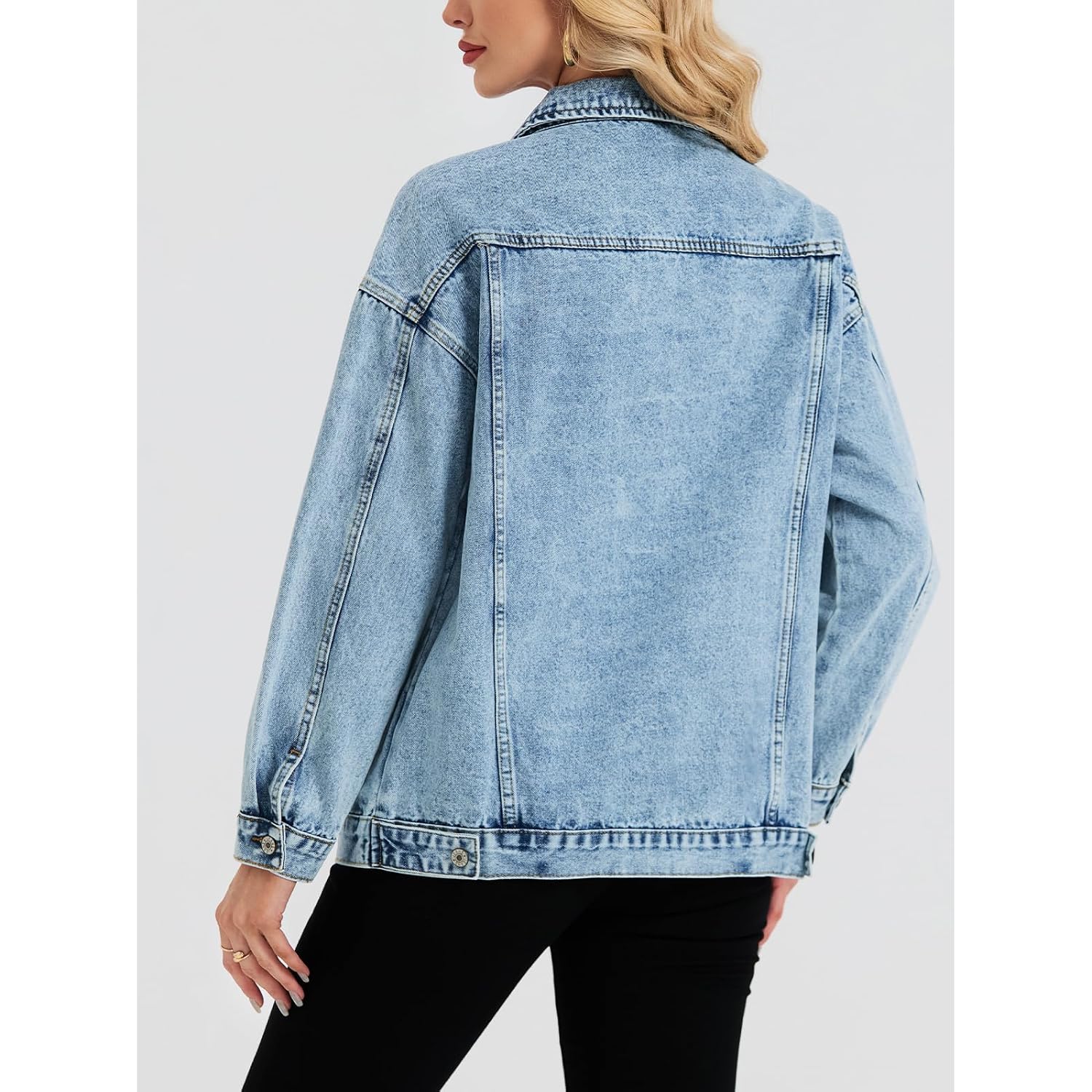 Oversized Denim Jacket Women Boyfriend Jean Jacket Trendy Loose Shacket Spring Trucker Coats