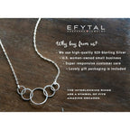 EFYTAL 50th Birthday Gifts for Her, Classy Sterling Silver 5 Circle Necklace, Clever 1975 50th Birthday Gifts for Women, 50 and fabulous