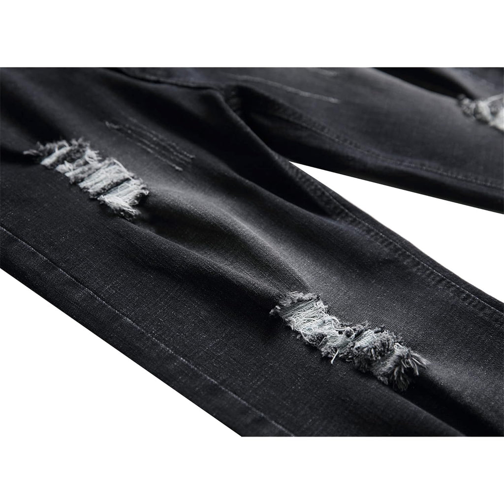 Men'S Ripped Denim Shorts & Jeans Summer Casual Classic Straight Distressed Ripped Short Jeans