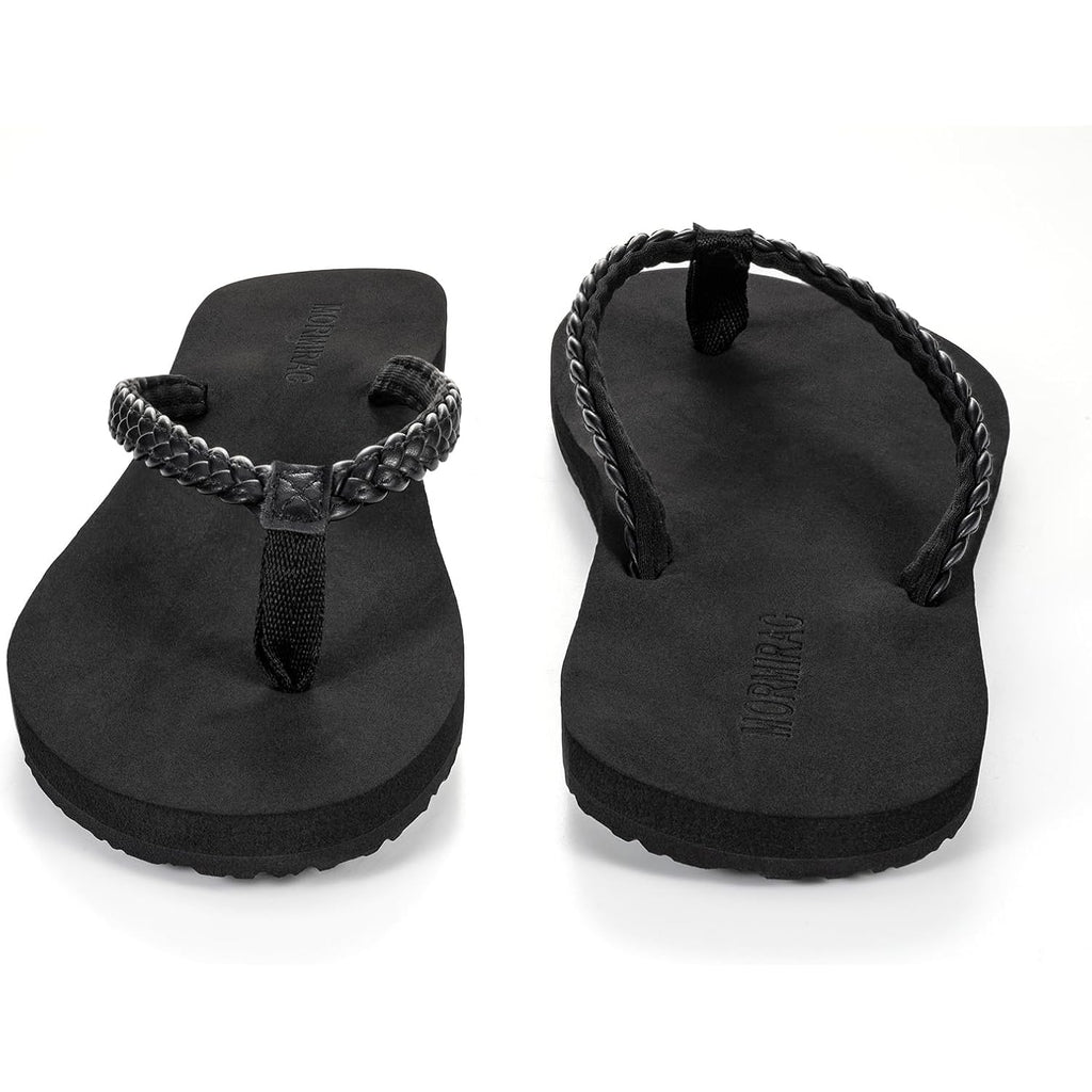 Womens Slim Braided Comfortable Flip Flops Summer Beach Thong Sandals Arch Support Non Slip